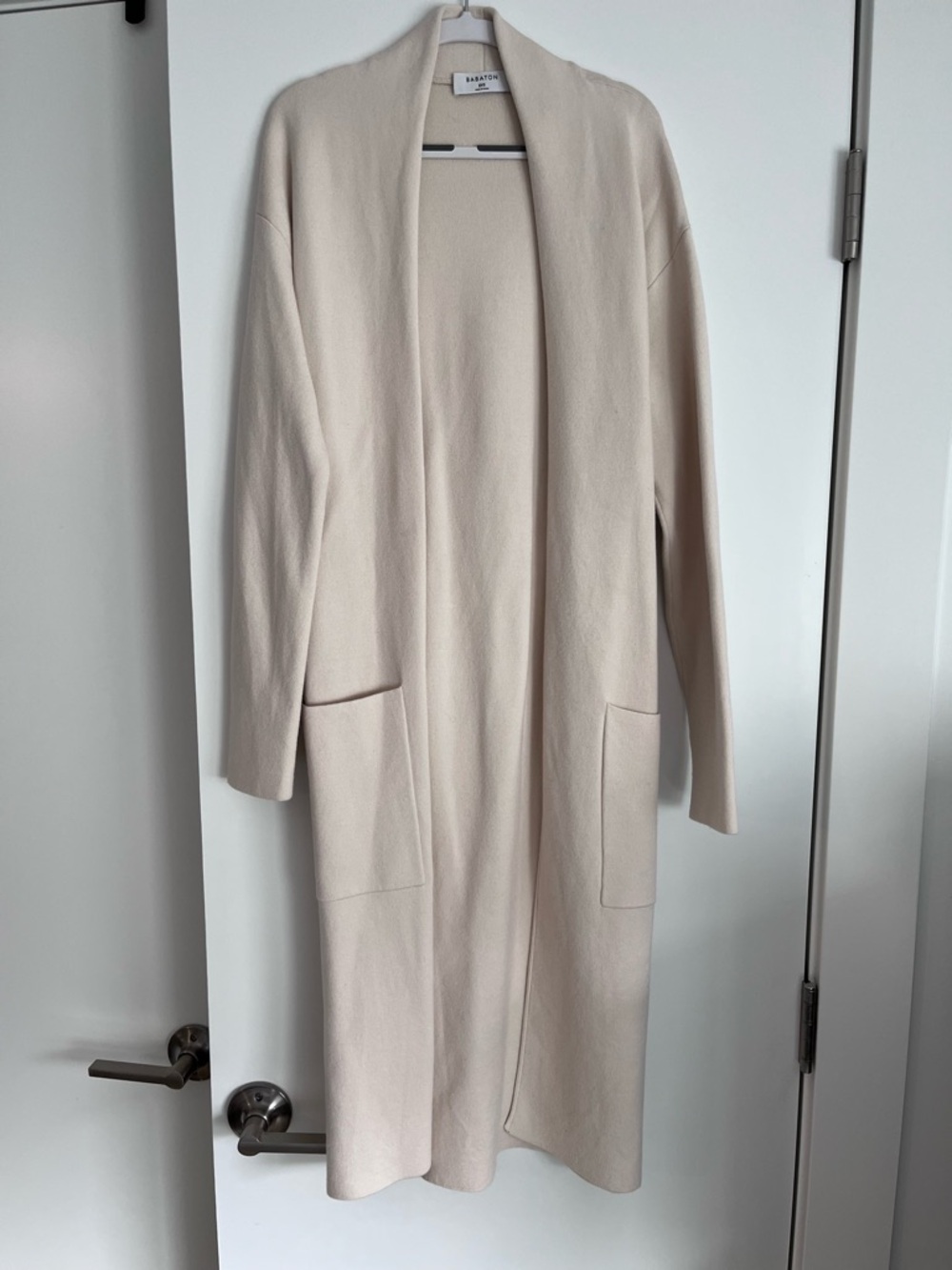 Babaton Long Open Front Cardigan - Light Beige
